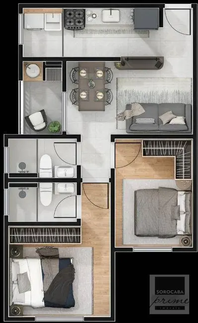 Foto 2 de Apartamento com 2 quartos à venda, 50m2 em Vila Tortelli, Sorocaba - SP