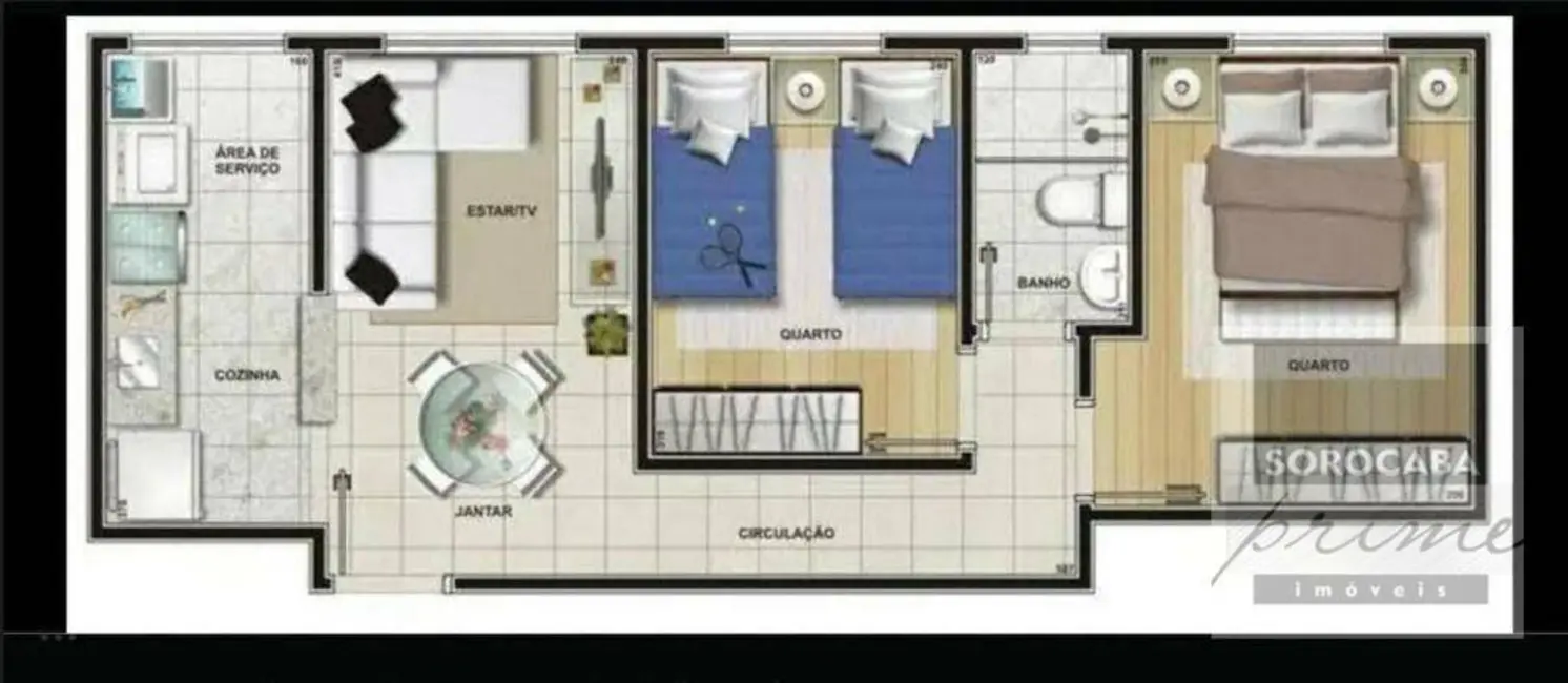 Foto 9 de Apartamento com 2 quartos à venda, 48m2 em Vossoroca, Votorantim - SP