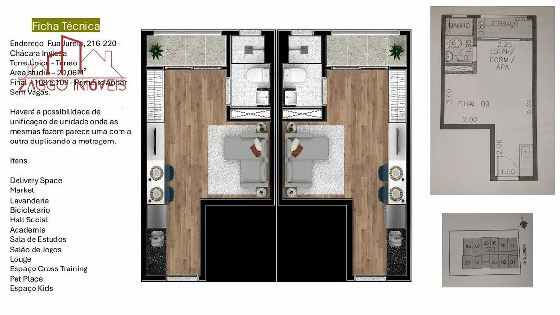 Foto 9 de Apartamento com 1 quarto à venda, 20m2 em Chácara Inglesa, São Paulo - SP
