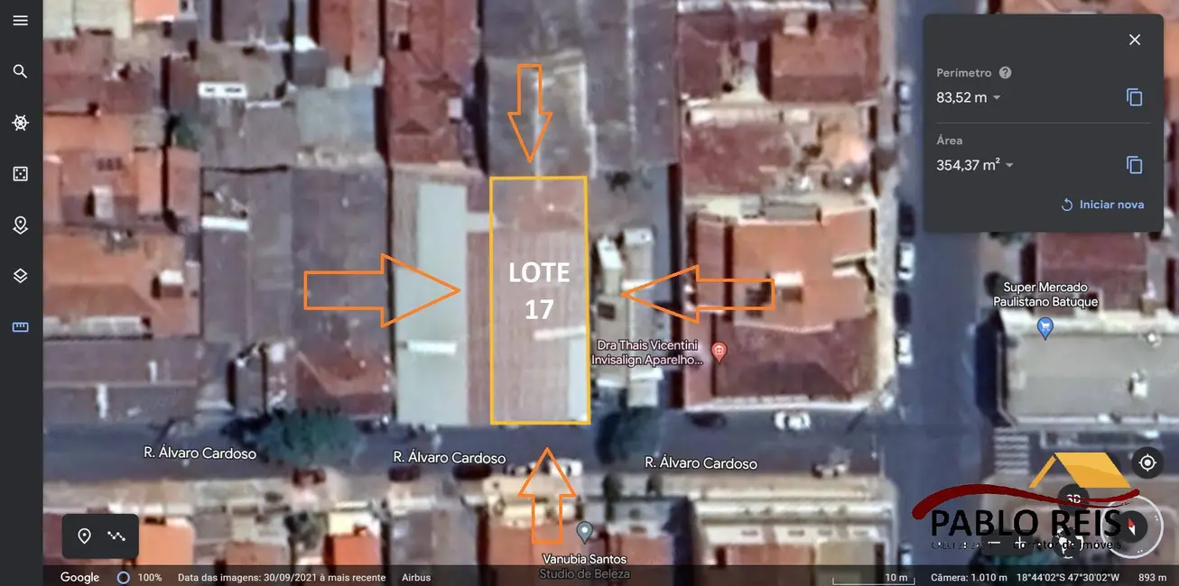 Foto 1 de Terreno / Lote à venda, 354m2 em Monte Carmelo - MG