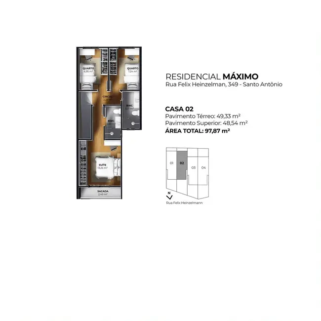 Foto 5 de Casa com 3 quartos à venda, 98m2 em Santo Antônio, Joinville - SC