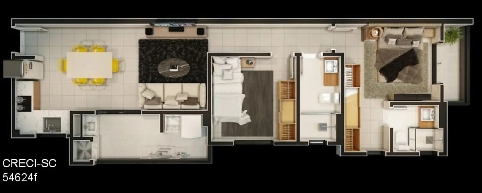 Apartamento com 2 quartos à venda, 64m2 em Costa e Silva, Joinville - SC - imagem 4 Foto 4 de Apartamento com 2 quartos à venda, 64m2 em Costa e Silva, Joinville - SC