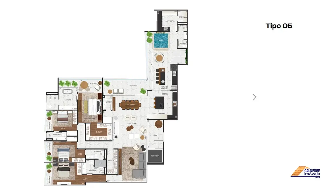 Foto 3 de Apartamento com 4 quartos à venda, 333m2 em Centro, Pocos De Caldas - MG