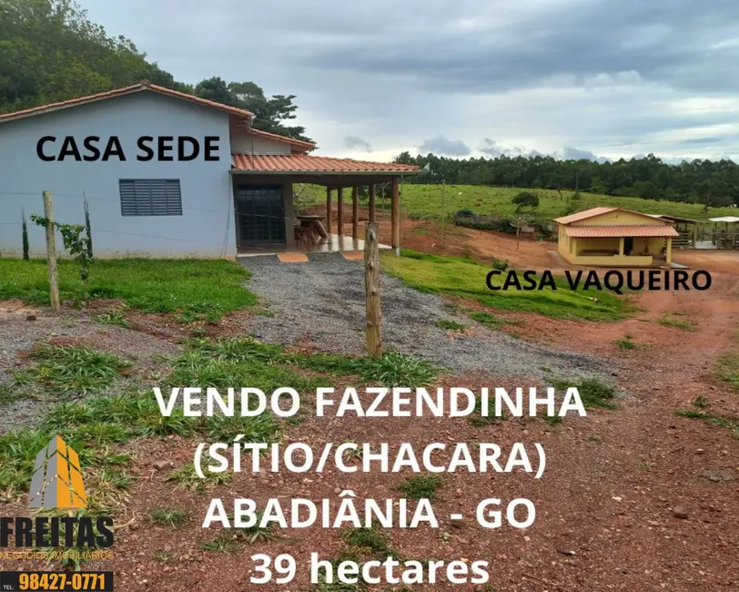 Foto 1 de Fazenda / Haras com 3 quartos à venda, 39m2 em Abadiania - GO