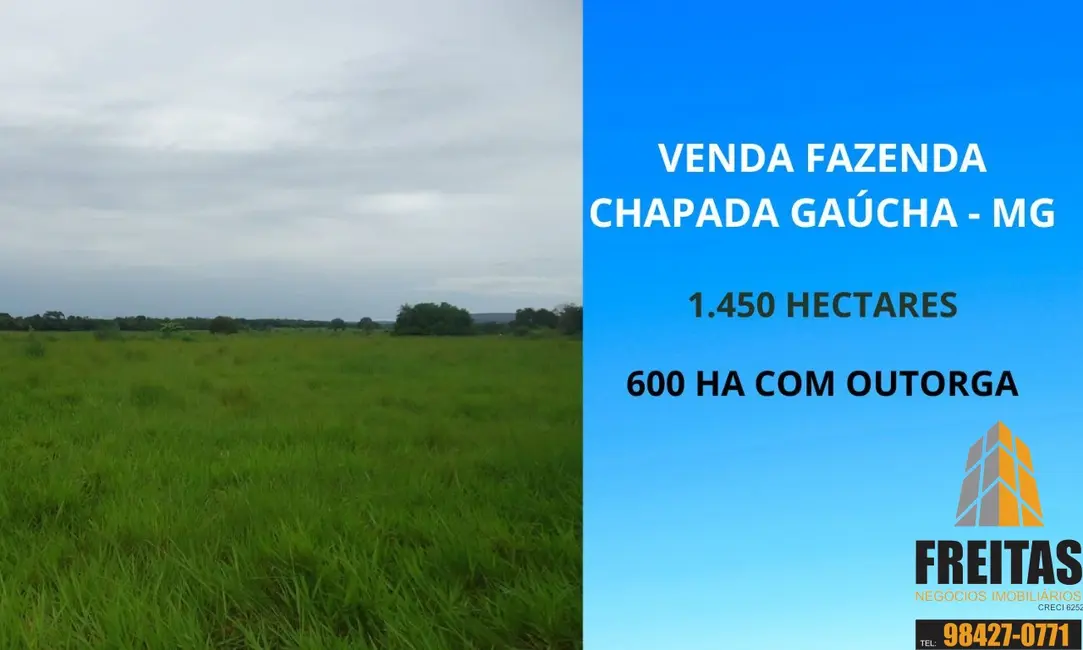 Foto 1 de Fazenda / Haras com 3 quartos à venda, 1450m2 em Chapada Gaucha - MG