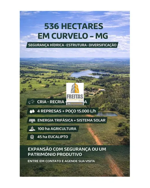 Foto 2 de Fazenda / Haras com 4 quartos à venda, 536m2 em Curvelo - MG