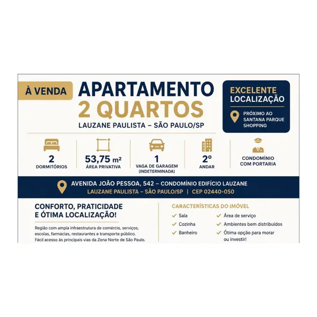 Foto 1 de Apartamento com 2 quartos à venda, 54m2 em Lauzane Paulista, São Paulo - SP