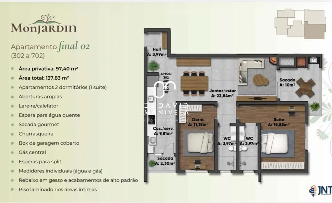 Apartamento com 2 quartos à venda, 97m2 em Camobi, Santa Maria - RS - imagem 2 Foto 2 de Apartamento com 2 quartos à venda, 97m2 em Camobi, Santa Maria - RS