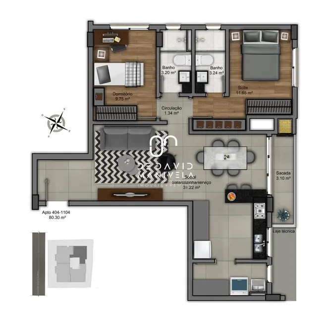 Foto 4 de Apartamento com 2 quartos à venda, 80m2 em Nossa Senhora de Lourdes, Santa Maria - RS
