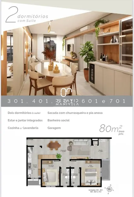 Foto 3 de Apartamento com 2 quartos à venda, 80m2 em Camobi, Santa Maria - RS