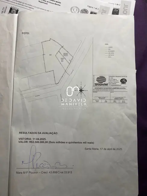 Foto 2 de Terreno / Lote à venda, 974m2 em Nossa Senhora Medianeira, Santa Maria - RS