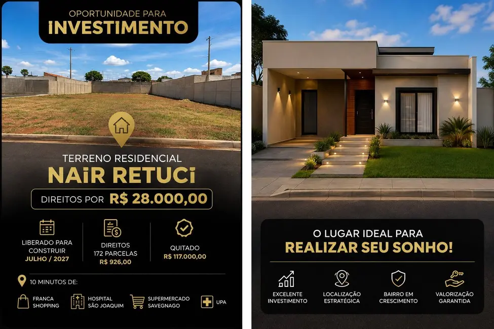 Foto 1 de Terreno / Lote à venda, 160m2 em Franca - SP