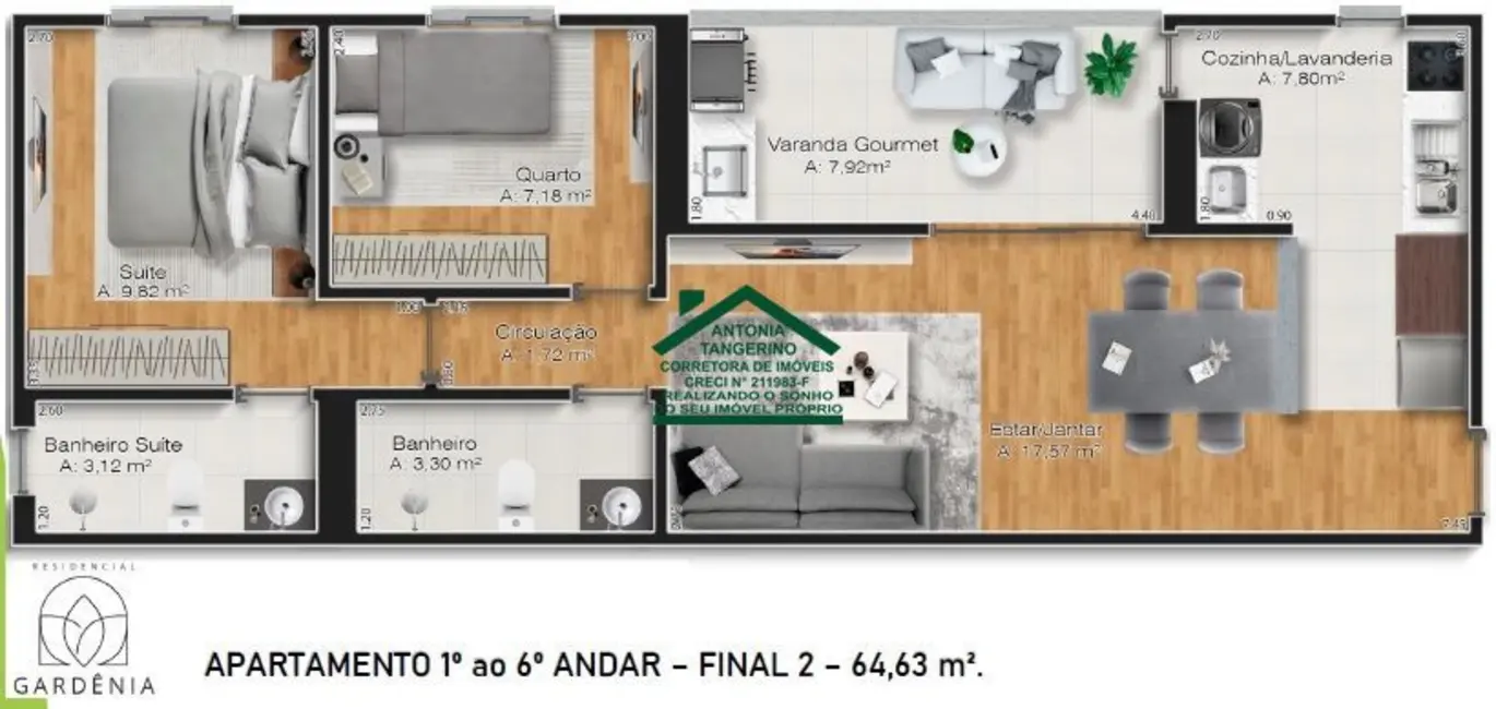 Foto 2 de Apartamento com 2 quartos à venda, 65m2 em Jordanópolis, Aruja - SP