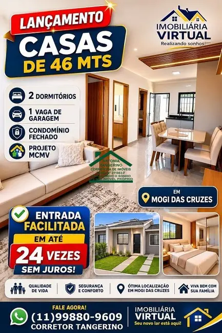 Casa de Condomínio com 2 quartos à venda, 47m2 em Jardim Santos Dumont I, Mogi Das Cruzes - SP - imagem 1 Foto 1 de Casa de Condomínio com 2 quartos à venda, 47m2 em Jardim Santos Dumont I, Mogi Das Cruzes - SP
