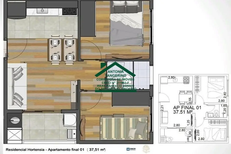 Foto 4 de Apartamento com 2 quartos à venda, 37m2 em Nossa Senhora do Carmo, Aruja - SP