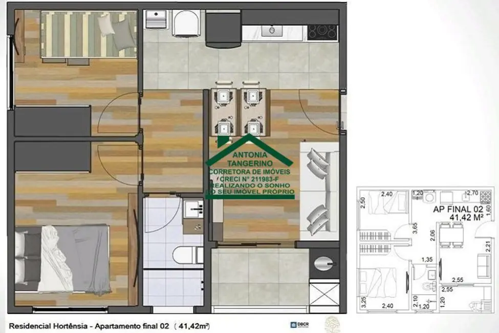 Foto 3 de Apartamento com 2 quartos à venda, 48m2 em Nossa Senhora do Carmo, Aruja - SP