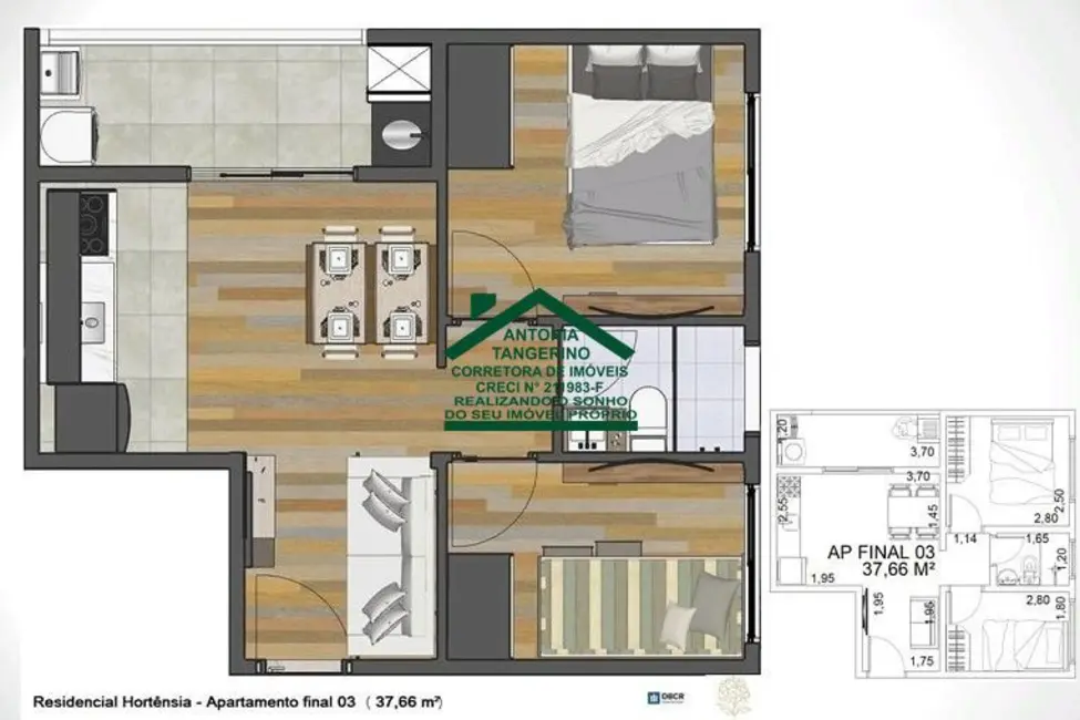 Apartamento com 2 quartos à venda, 48m2 em Nossa Senhora do Carmo, Aruja - SP - imagem 3 Foto 3 de Apartamento com 2 quartos à venda, 48m2 em Nossa Senhora do Carmo, Aruja - SP