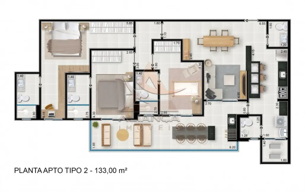 Foto 3 de Apartamento com 3 quartos à venda, 133m2 em Ribeirao Preto - SP