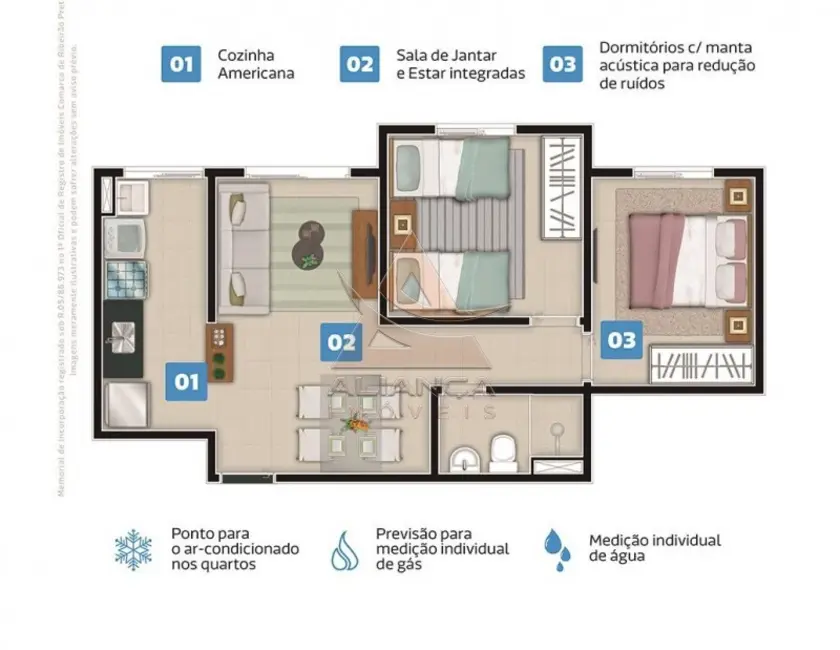 Foto 9 de Apartamento com 2 quartos à venda, 50m2 em Ipiranga, Ribeirao Preto - SP
