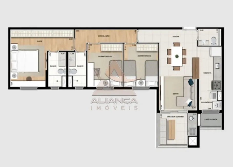 Foto 4 de Apartamento com 3 quartos à venda, 93m2 em Quinta da Primavera, Ribeirao Preto - SP