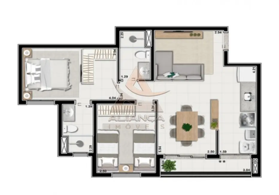 Foto 6 de Apartamento com 2 quartos à venda, 62m2 em Quinta da Primavera, Ribeirao Preto - SP