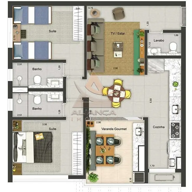 Foto 4 de Apartamento com 2 quartos à venda, 80m2 em Ribeirao Preto - SP