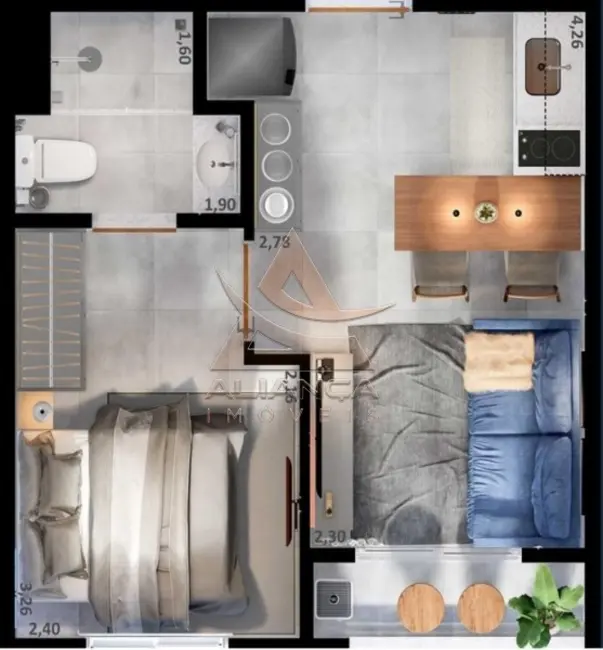 Apartamento com 1 quarto à venda, 26m2 em Vila Amélia, Ribeirao Preto - SP - imagem 5 Foto 5 de Apartamento com 1 quarto à venda, 26m2 em Vila Amélia, Ribeirao Preto - SP