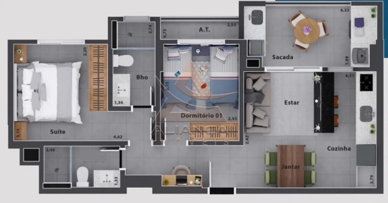 Apartamento com 2 quartos à venda, 69m2 em Ribeirao Preto - SP - imagem 5 Foto 5 de Apartamento com 2 quartos à venda, 69m2 em Ribeirao Preto - SP