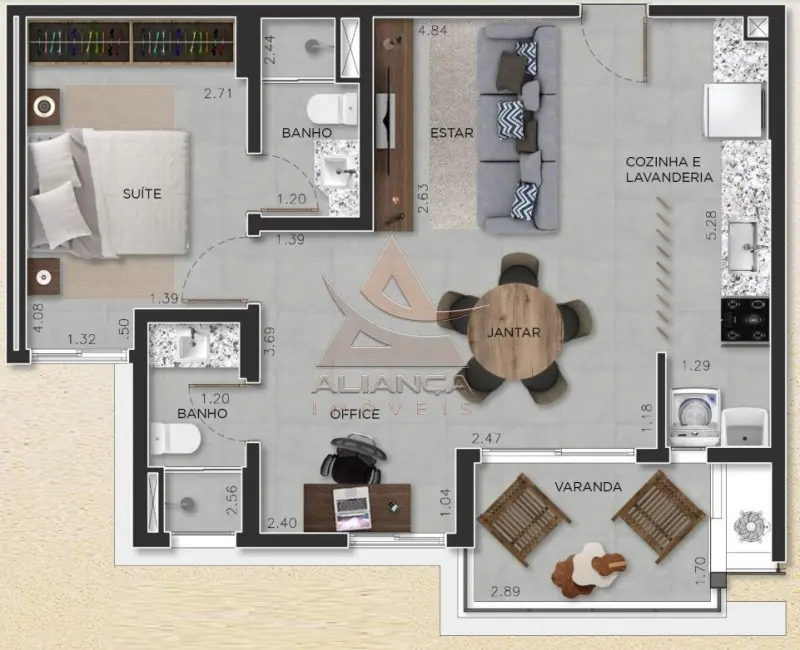 Foto 4 de Apartamento com 2 quartos à venda, 62m2 em Ribeirao Preto - SP