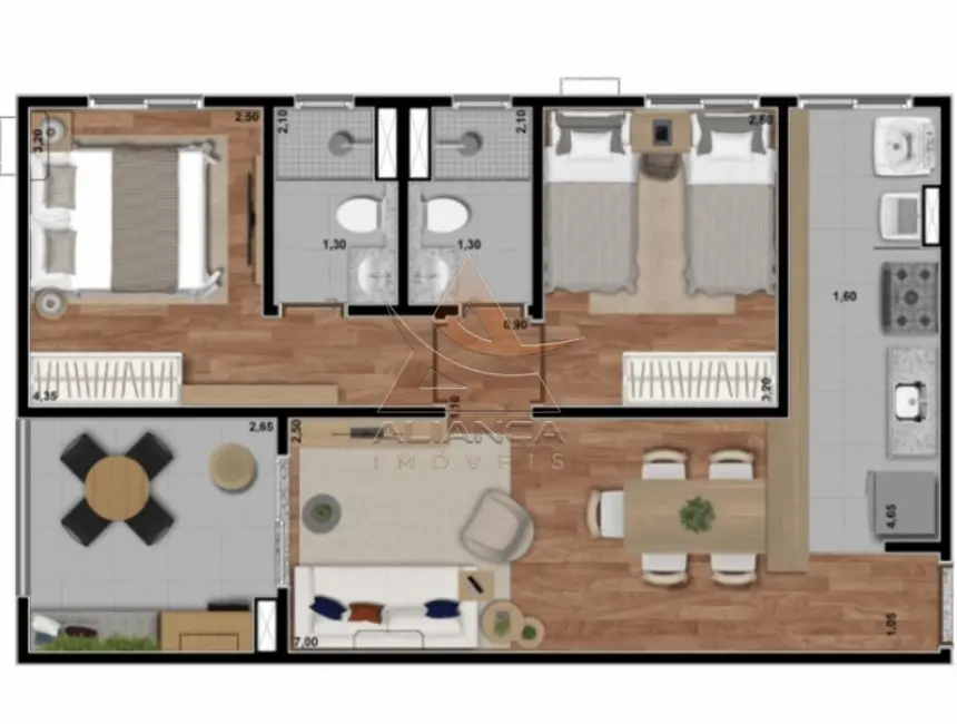 Foto 9 de Apartamento com 2 quartos à venda, 61m2 em Ribeirao Preto - SP