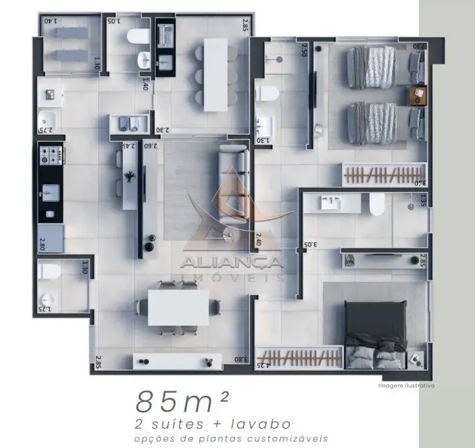 Foto 7 de Apartamento com 2 quartos à venda, 85m2 em Ribeirao Preto - SP