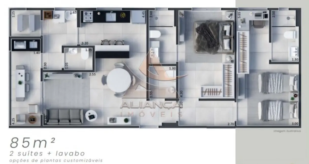 Foto 4 de Apartamento com 2 quartos à venda, 85m2 em Ribeirao Preto - SP