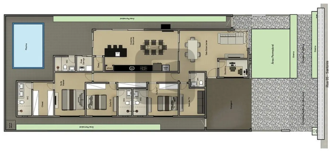 Foto 3 de Casa de Condomínio com 3 quartos à venda, 213m2 em Parque Brasil 500, Paulinia - SP