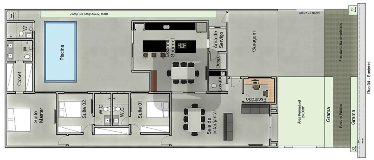 Casa de Condomínio com 3 quartos à venda, 218m2 em Parque Brasil 500, Paulinia - SP - imagem 3 Foto 3 de Casa de Condomínio com 3 quartos à venda, 218m2 em Parque Brasil 500, Paulinia - SP