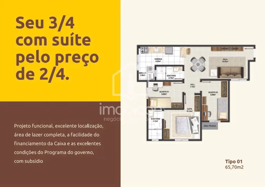 Foto 2 de Casa com 3 quartos à venda, 66m2 em Candeias, Vitoria Da Conquista - BA