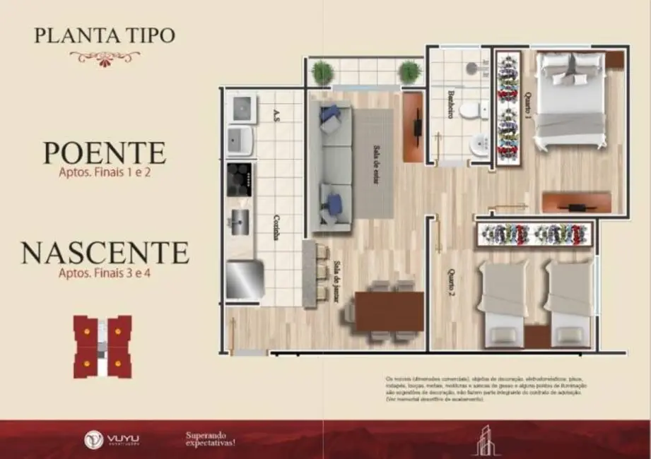 Foto 8 de Apartamento com 2 quartos à venda, 52m2 em Jardim Paulista, Taubate - SP