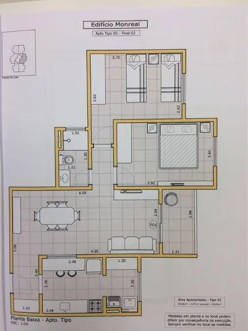 Foto 1 de Apartamento com 2 quartos à venda, 64m2 em Vila São José, Taubate - SP