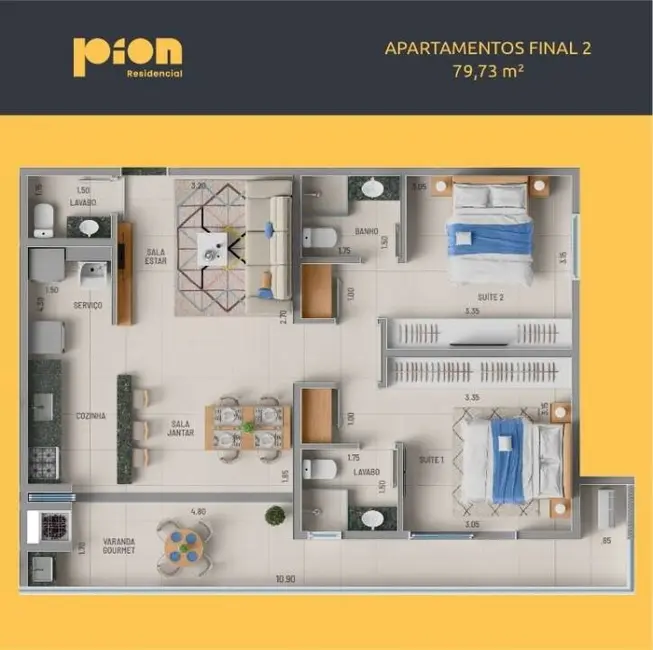 Foto 6 de Apartamento com 2 quartos à venda, 71m2 em Ubatuba - SP