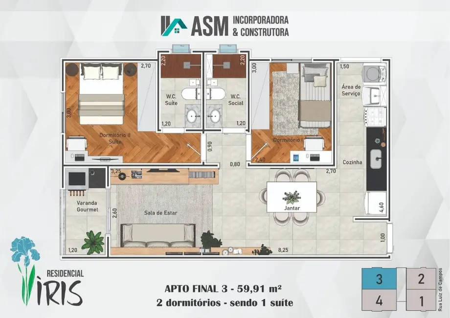 Apartamento com 2 quartos à venda, 59m2 em Granja Daniel, Taubate - SP - imagem 5 Foto 5 de Apartamento com 2 quartos à venda, 59m2 em Granja Daniel, Taubate - SP