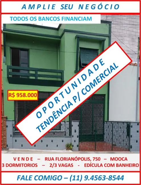 Casa com 3 quartos à venda, 210m2 em Vila Bertioga, São Paulo - SP - imagem 1 Foto 1 de Casa com 3 quartos à venda, 210m2 em Vila Bertioga, São Paulo - SP