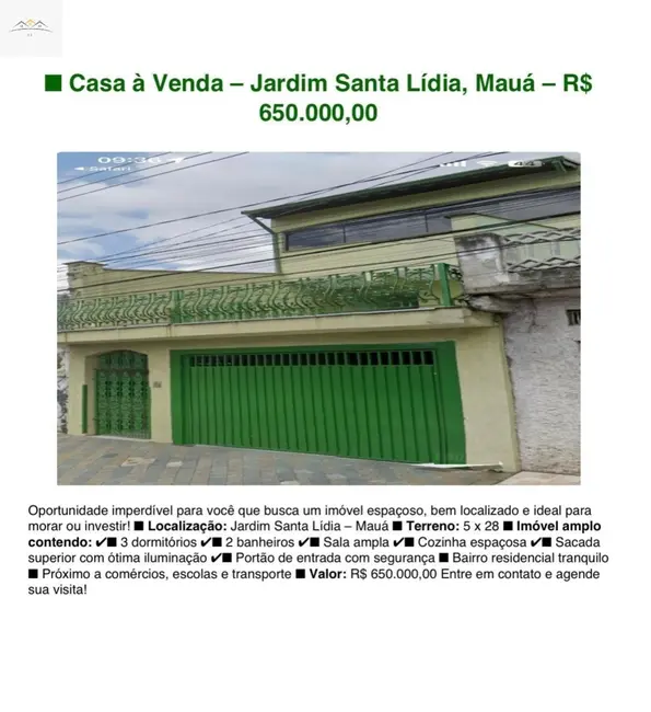 Foto 1 de Casa com 3 quartos à venda, 210m2 em Vila Bocaina, Maua - SP