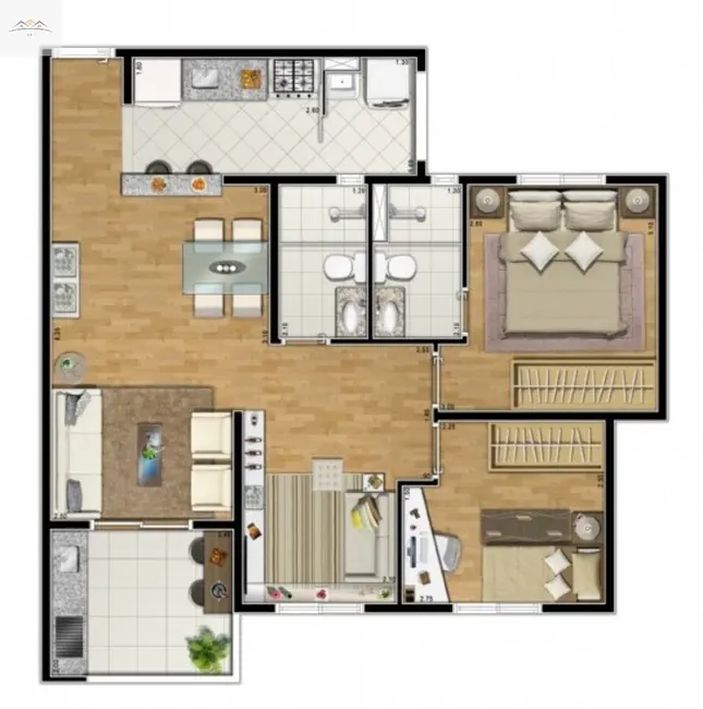 Foto 2 de Apartamento com 3 quartos à venda, 61m2 em Vila Curuçá, Santo Andre - SP