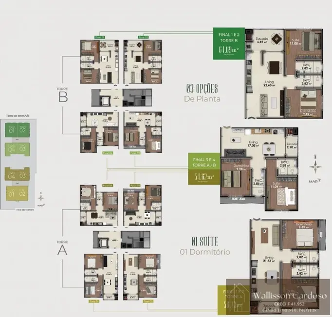 Foto 4 de Apartamento com 2 quartos à venda, 55m2 em São Francisco de Assis, Camboriu - SC
