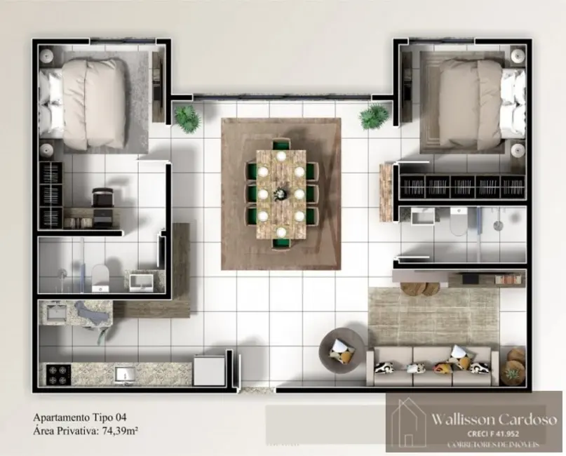 Foto 8 de Apartamento com 2 quartos à venda, 65m2 em Camboriu - SC