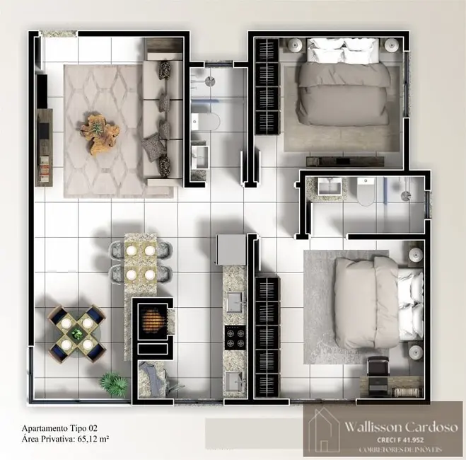 Foto 6 de Apartamento com 2 quartos à venda, 65m2 em Camboriu - SC