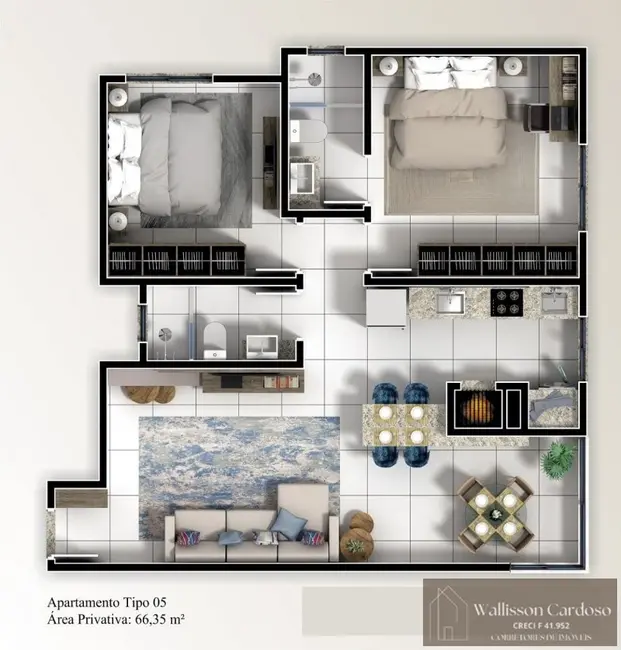 Foto 9 de Apartamento com 2 quartos à venda, 65m2 em Camboriu - SC