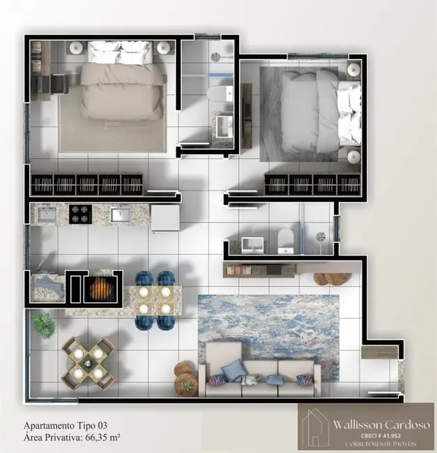 Foto 7 de Apartamento com 2 quartos à venda, 65m2 em Camboriu - SC