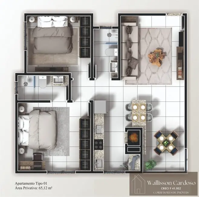 Foto 5 de Apartamento com 2 quartos à venda, 65m2 em Camboriu - SC