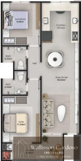 Foto 3 de Apartamento com 2 quartos à venda, 62m2 em Rio Pequeno, Camboriu - SC