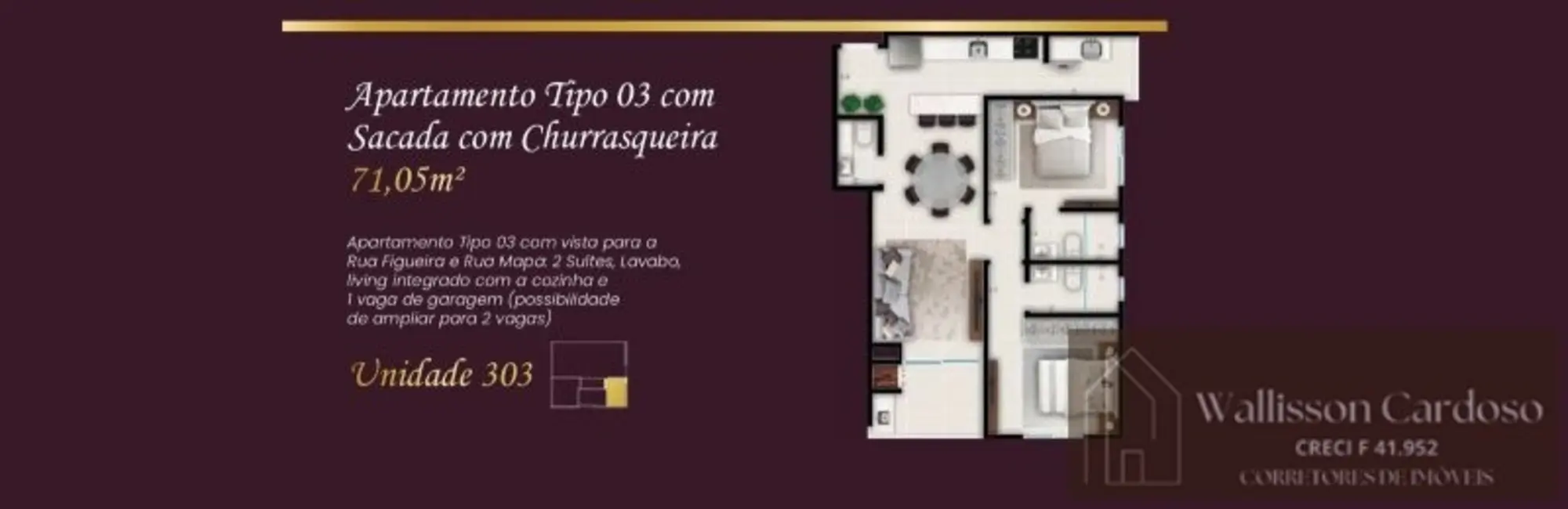 Foto 6 de Apartamento com 2 quartos à venda, 64m2 em Camboriu - SC